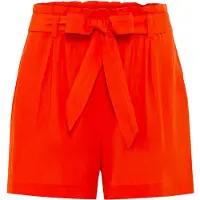 LASCANA Calças com vincos vermelho néon
