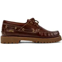 Camper para homem. 15233-001 Sapatos de barco em pele castanha 15233 (40), Couro, Marrom, Plano, Cordão, Casual, Clássico