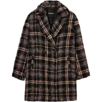 Desigual , Abrigo curto xadrez, Preto, XL