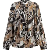 Faina Blusa 'Caneva' camurça / cinzento / preto / branco