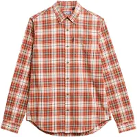 Superdry para homem. M4010737A Camisa de algodão orgânico axadrezado vintage laranja (L), Casual, Manga comprida, Sustentável