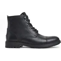 Pepe Jeans para homem. PMS50245 Fred Land botins de couro preto (46), Plano, Cordão, Zíper, Casual