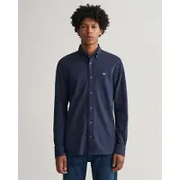 Gant para homem. 3230243 Camisa Regular Fit Pique navy (XXL), Casual, Algodão, Manga comprida, Marinho
