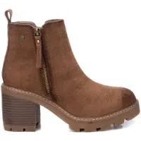 Refresh para mulher. 17212502-CAMEL Botins 172125 castanhos (38), Marrom, 5 a 8cm, Camurça, Zíper, Casual