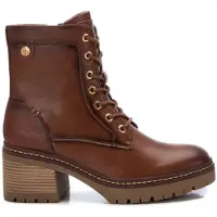 Xti para mulher. 14336803-CAMEL Botins 143368 castanho (37), Marrom, 5 a 8cm, Cordão, Zíper, Casual