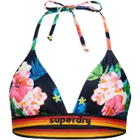 Superdry para mulher. W3010359A Top de biquíni triangular com logótipo vintage azul-marinho (M), Beachwear, Polister Reciclado, Sustentável
