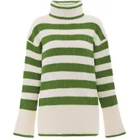 BLONDA Pullover verde relva / branco lã