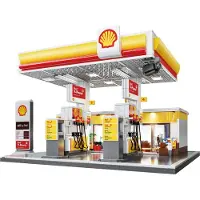 Deqube Jogo De Construção De Posto De Gasolina Shell 1309 Peças