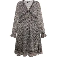 Dreimaster Vestido bege / ouro / preto