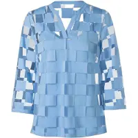 HEINE Blusa azul céu / transparente