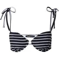 Abercrombie & Fitch Top de biquíni preto / offwhite