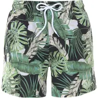 s.Oliver Calções de banho creme / verde / preto / branco
