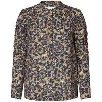 Dea Kudibal Blusa 'Visti' azul noturno / genciana / castanho claro / branco