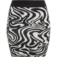 Swirly Saia preto / branco lã