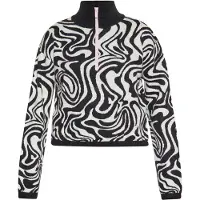 Swirly Pullover preto / branco lã