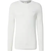 Gant para homem. 8040521 Camisola com gola redonda em piqué de algodão branco (XL), Casual, Manga comprida