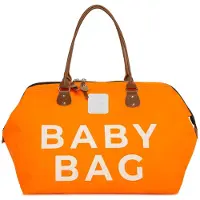 Bagmori Bolsa de maternidade castanho / laranja / branco