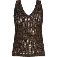 Faina Top de malha ouro / preto