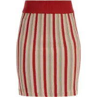 Faina Saia bege / vermelho