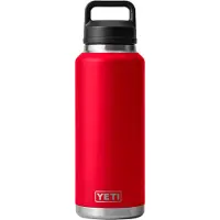 Yeti Rambler Bottle 46oz Chug Cap, Rescue Red, garrafa térmica com bico para beber, 1.36L