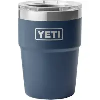 Yeti Rambler Stackable Cup 16oz Mag Slider Lid, Navy Blue, garrafa térmica empilhável com tampa, 473 ml