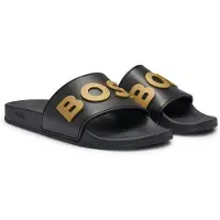 BOSS para homem. 50498241 Chinelos Kirk preto (38), Plano, Nenhum, Beachwear