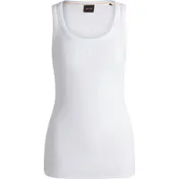 BOSS para mulher. 50504245 T-shirt Emmatite branca (XS), Branco, Casual, Algodão, Sem mangas / correias