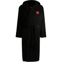 HUGO Roupão comprido cinzento / vermelho / preto