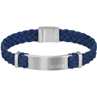 BOSS Bracciale Pelle Scamosciata Dylan 1580609 Uomo Lunghezza 17,5 cm — Bracciale
