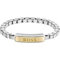 HUGO BOSS Bracciale Bicolore Da Uomo Senza Tempo In Acciaio Devon 1580597 19 cm — Bracciale