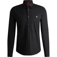 HUGO Camisa 'Ermo' cinzento / preto