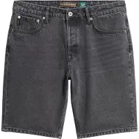 Superdry para homem. M7110394A Calções de ganga lisos pretos (34), Casual, Algodão, Denim