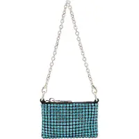 NAEMI Mala de ombro turquesa / preto / prata