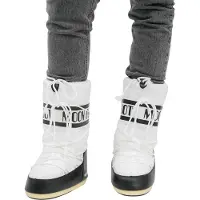 Moon Boot para mulher. 80D1400440 Botas Icon Nylon preto, branco (39/41), Plano, Nenhum, Casual, Neve