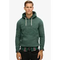 Superdry para homem. M2013698A Sweatshirt com capuz gráfica com logótipo em relevo verde (XL), Casual, Algodão, Sustentável