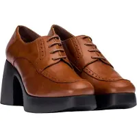 Wonders para mulher. H-4962_2525_2725 Mocassins De Couro Mercedes Castanho (39), Marrom, 5 a 8cm, Cordão, Casual