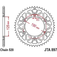 JT Sprockets Roda Dentada Traseira Ktm Jta897.47blk Aluminium