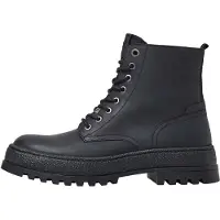 Pepe Jeans para homem. PMS50258 Botins Lincoln Top em pele preto (46), Couro, Plano, Cordão, Zíper, Casual