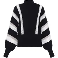 Faina Pullover cinzento claro / preto / branco