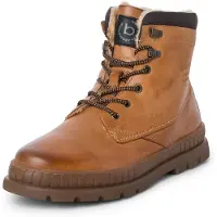 Bugatti Botas com atacadores conhaque / castanho escuro