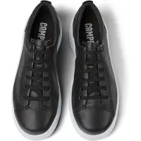 Camper para mulher. K200508-043 Runner Up sapatos de couro preto (37), Plano, Cordão, Casual