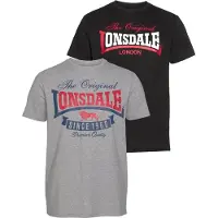Lonsdale Camisa 'Gearach' azul / acinzentado / vermelho / preto