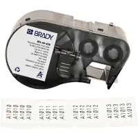 Brady M4-49-498 etiquetas de tecido de vinil reposicionável preto sobre branco 25,4 mm x 25,4 mm