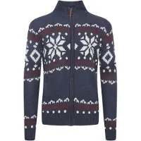 !Solid Casaco de malha 'Noran' azul escuro / vermelho escuro / branco