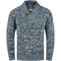!Solid Pullover 'Phil' azul / castanho / branco