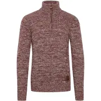!Solid Pullover 'Philostrate' castanho / cinzento / vermelho vinho