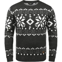 !Solid Pullover 'Norwig' cinzento / cinzento escuro / branco