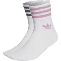 Adidas Meias Mid-Cut Glitter Crew Socks 2 Pairs mulheres - Branco - L