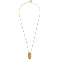 Tommy Hilfiger Collana In Acciaio Placcato Oro Con Cristalli E Targhetta Per Cani — Collana