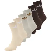 Adidas Originals Meias 'Trefoil Cushion' bege / chocolate / cinzento claro